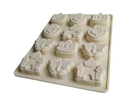 Molde silicona 12 figuras princesas 